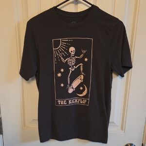 The Kickflip Skeleton Dark Gray Tshirt
